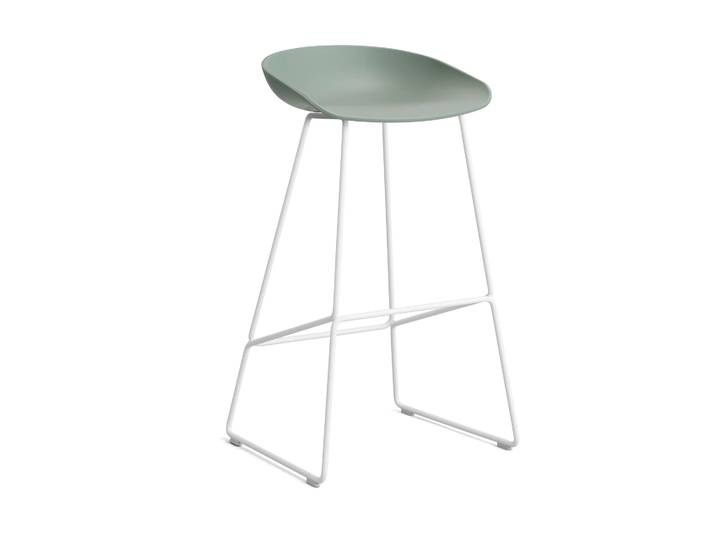 HAY About a Stool 38 High Barhocker 2.0 Fall green-weißes Stahlgestell