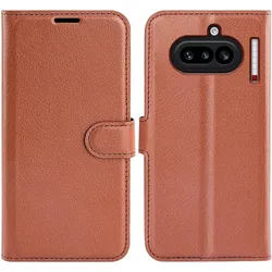 Cover-Discount Nothing Phone (4a) - Leder Etui Hülle (Nothing Phone (4a)), Smartphone Hülle, Braun