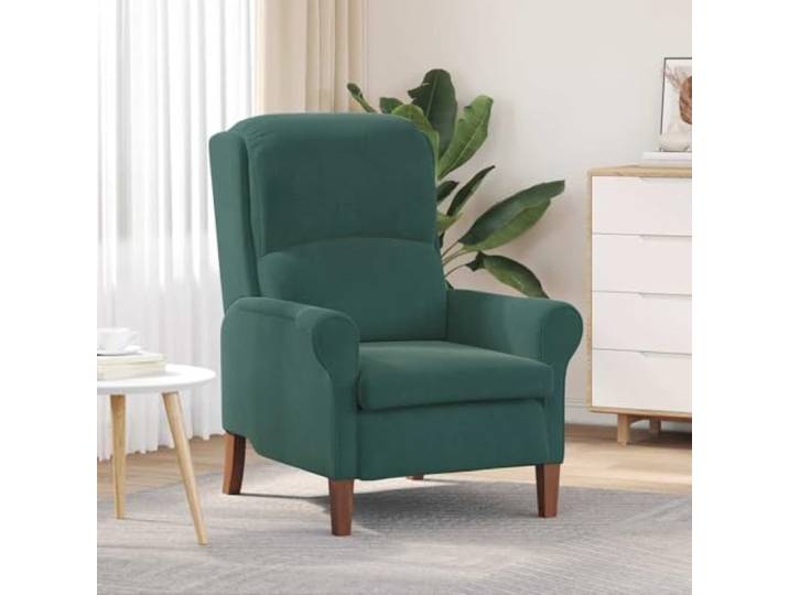 NLQMSU Sessel, dunkelgrün, Velours, Holz, modern, Wohnzimmer Dunkelgrüner Samt, Fuß aus massivem Holz, Gummi, weiche Sitzfläche, gerollte Armlehnen, hohe Rückenlehne