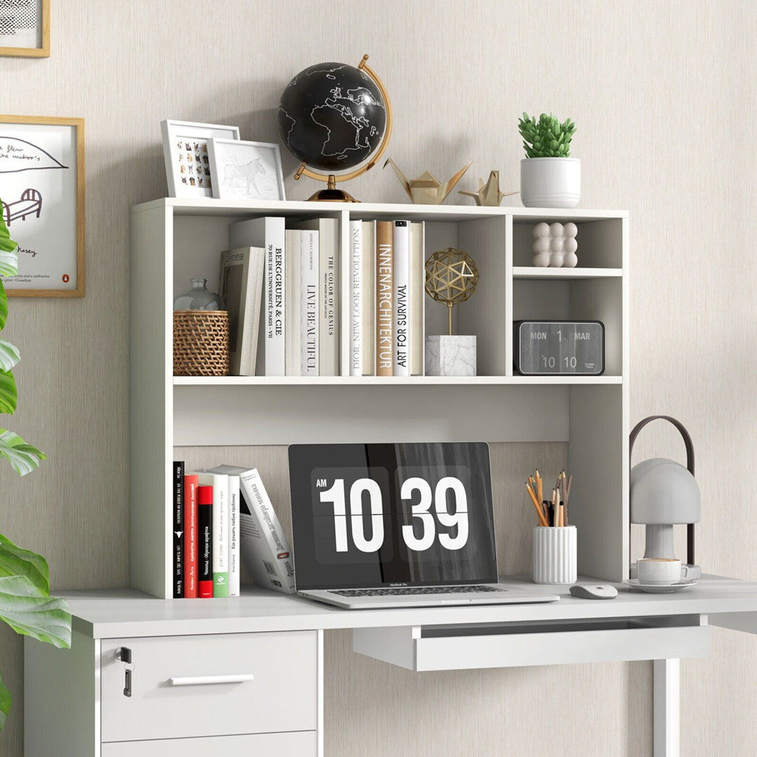 17 Stories Rosello 73cm H x 94cm W Bookcase White 73cm H X 94cm W X 25cm D