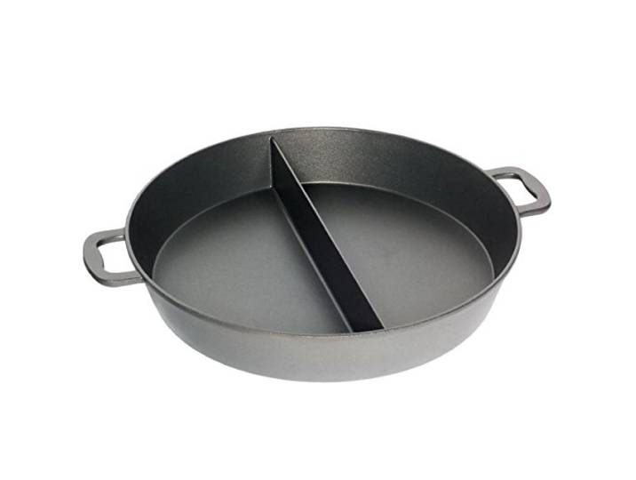 AMT Gastroguss Großraumpfanne/Grillpfanne für Garten und Profibereich, Ø 80 cm, mit Mittelsteg, nicht induktionsgeeignet, Lotan® Antihaft-Veredelung, Gusspfanne (Aluguss), AMZN-980S