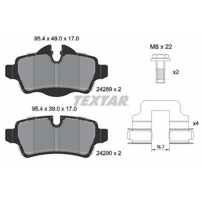 TEXTAR Bremsbelagsatz, Scheibenbremse 2428901 für MINI