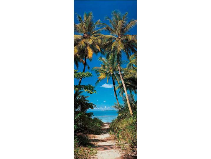 Fototapete PAPERMOON Beach Path - Türtapete , bunt, B:0,9m L:2m, Vlies, Tapeten, Fototapete