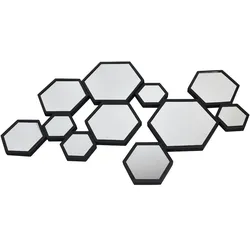 LOFT42 Hexa Multispiegel - Hexagon - Schwarz - 120x70cm