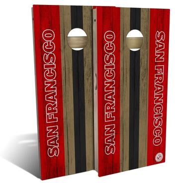 Skip's Garage San Francisco Football Outdoor Cornhole Board Set