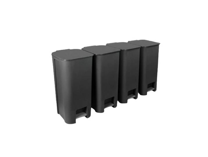 Practic Mülltrennsystem 10106593 Satz Abfalltrennbehälter, Recycling-Set 4 x Treteimer 40 L