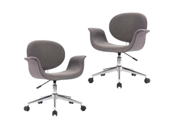 KDVXBCQJH Esszimmerstuhl 2er Set Drehbar Höhenverstellbar Hellgrau Ergonomische Polstersessel mit Gasfeder für Esszimmer und Büro, 360 Grad drehbar mit leichtgängigen Rollen.