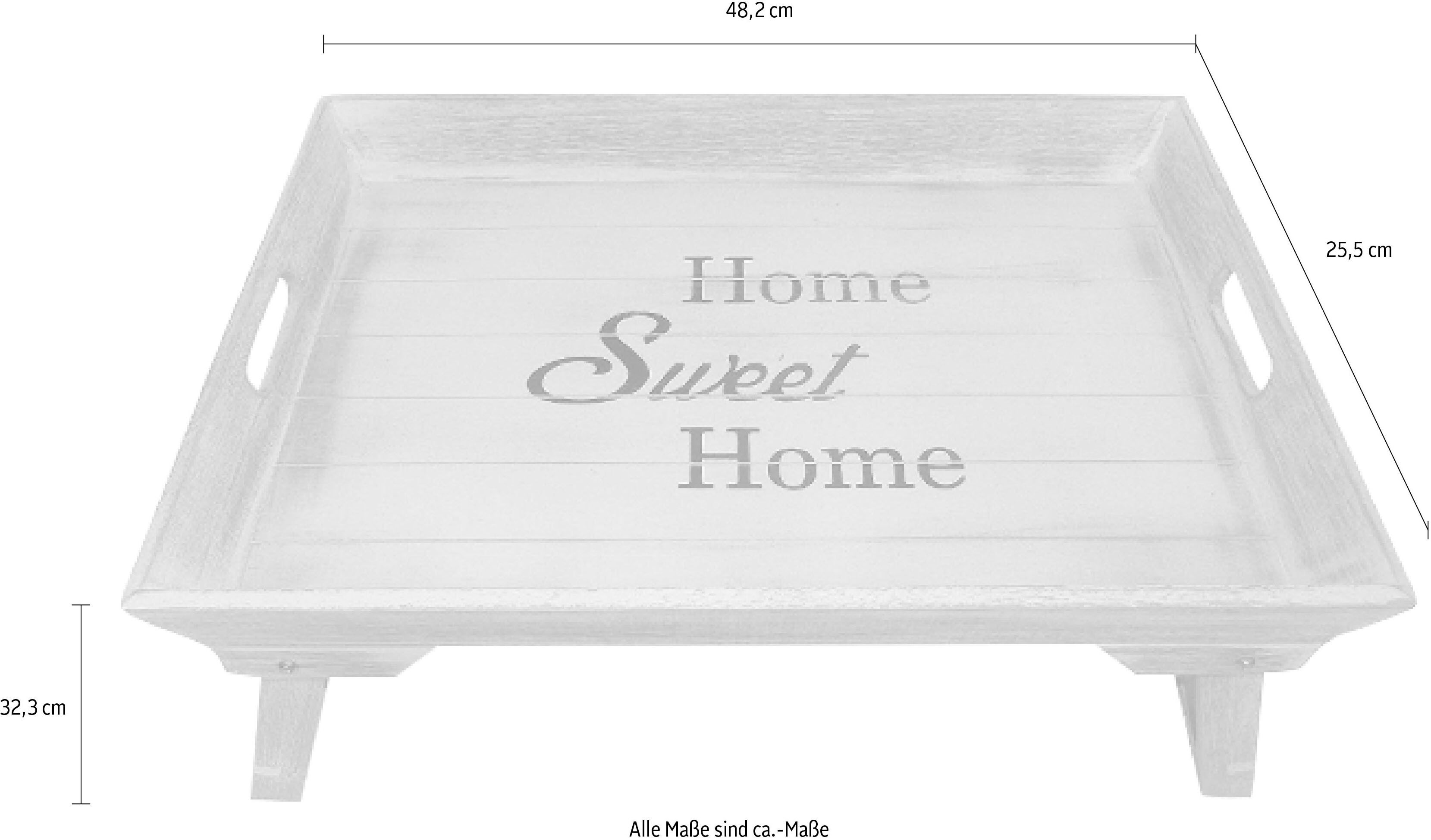 Tablett "Elli, grau", grau, B:48,2cm H:32,3cm T:25,5cm, MDF, MYFLAIR MÖBEL & ACCESSOIRES, Tabletts, Tablett