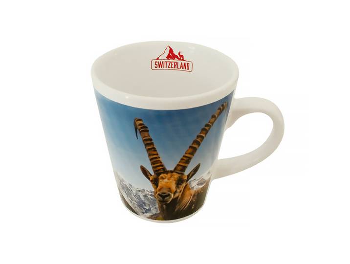 Swiss Ethno Kaffee- und Teebecher mit Henkel, Keramik, 9 x 10 cm