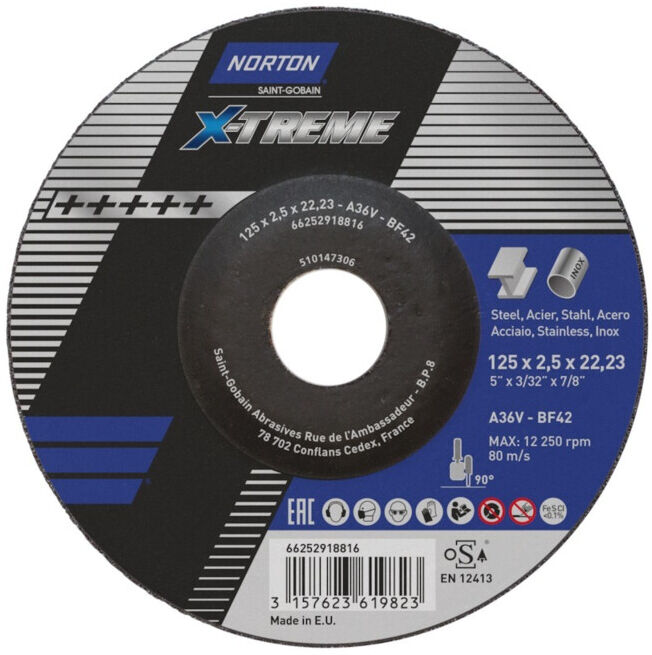Norton Disque de coupe X-Treme 125x2,5 T42 ; Saint-Gobain (66252918816)