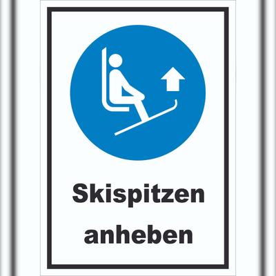 HB-Druck Skispitzen anheben Schild A3 Rückseite selbstklebend