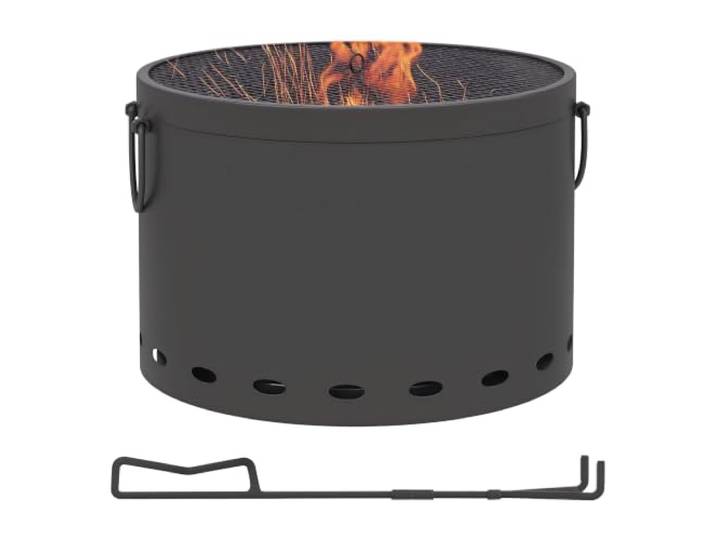 Outsunny Feuerstelle, Ø38 cm rauchfrei feuerschale mit Griff, Schürhaken