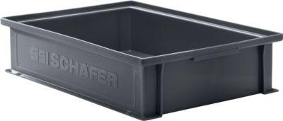 Stapelkasten Serie 14/6-2G, aus PP, ESD-leitfähig, Inhalt 10,3 L, schwarz