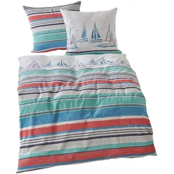 Traumschlaf, Bettwäsche, Segelschiff (Bettwäsche Set, 200x200 cm, 80x80 cm)