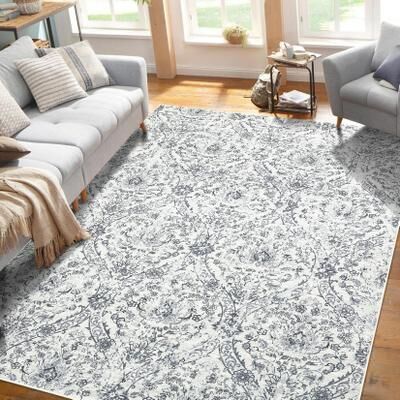 Garvee Traditional Medallion Floral Print Area Rug