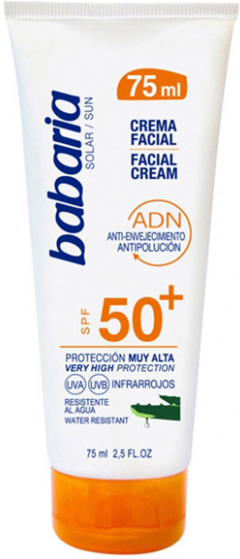 Babaria Crème solaire visage Solar Dna à l’aloe vera SPF50+