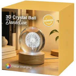 Winkee 3D Kristallkugel Pusteblume - transparent|natur