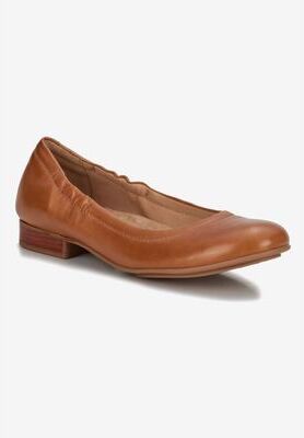 Women's Tess Flat by Ros Hommerson in Luggage Leather (Size 8 N)