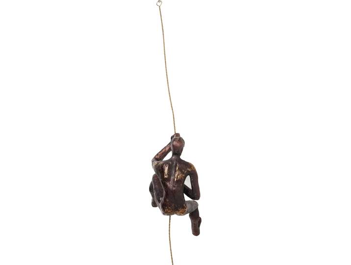 Wanddekoobjekt KARE DESIGN Climber Rope , braun, B:12,5cm H:52cm T:9cm, Polyresin, Wanddekoobjekte, Wanddekoobjekt, aus Polyresin
