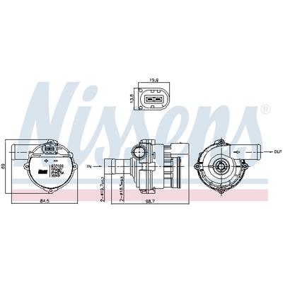 NISSENS Zusatzwasserpumpe, Zuheizer 832169 für Opel Vaughall RENAULT