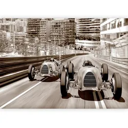 Fototapete Retro Formula I Braun ca. 100x70cm