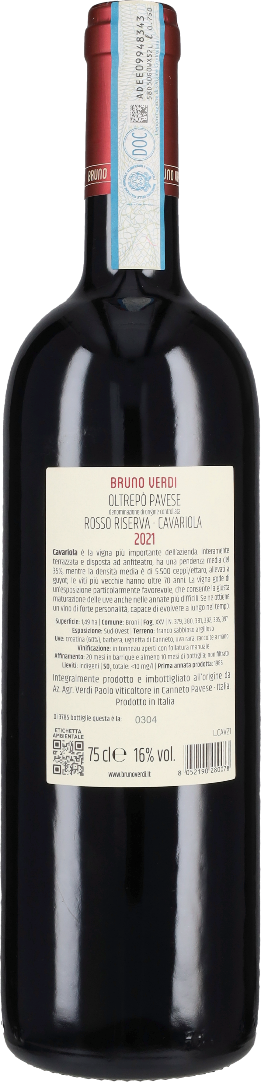 Verdi Bruno Rosso Riserva 'Cavariola' Bruno Verdi 2021
