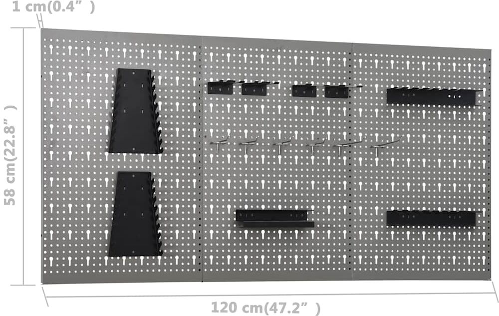 vidaXL Établi avec 3 panneaux muraux