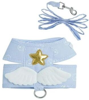 Uplift Essentials Kawaii Angel Wing Pet Vest Harness & Leash Set blue s