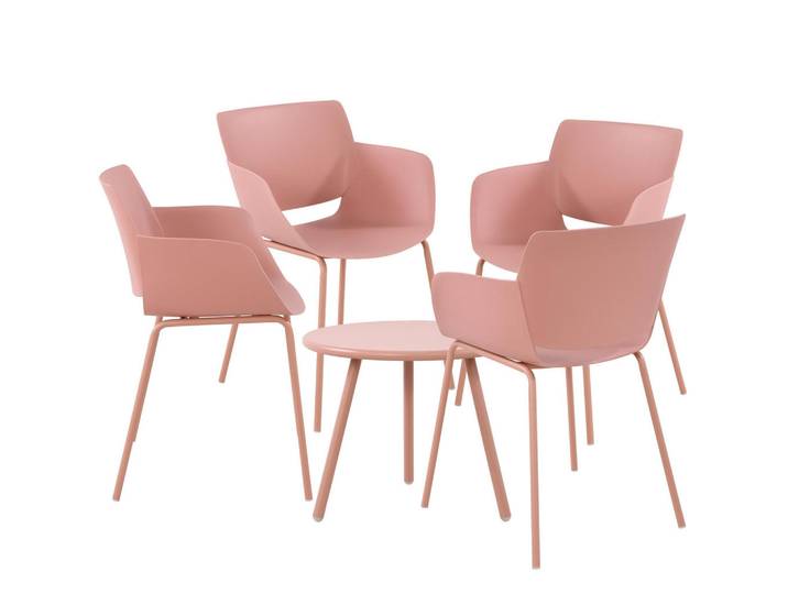 CLP Gartensitzgruppe Kunststoff pink, Pink, Gartenmöbel, Gartengarnituren, Gartenmöbel-Sets