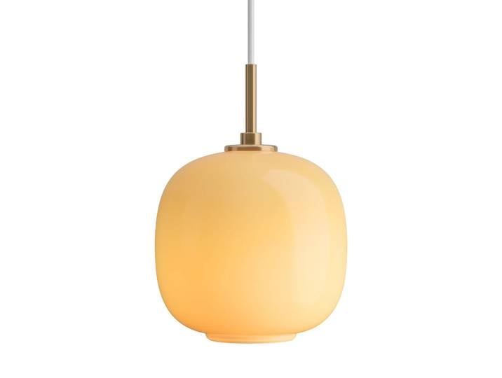 Louis Poulsen Suspension VL45 Radiohus Ø17,5cm Brass-amber glass