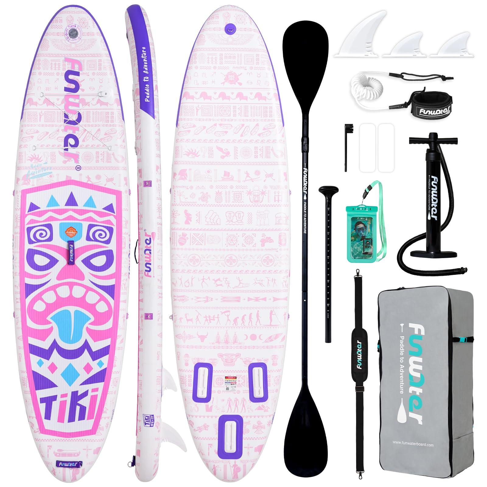 Aufblasbares SUP-Board mit Hawaii-Muster, 320x83x15 cm, inkl. Zubehör
