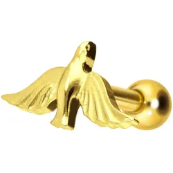 Titan Ohrpiercing mit Innengewinde TAUBE