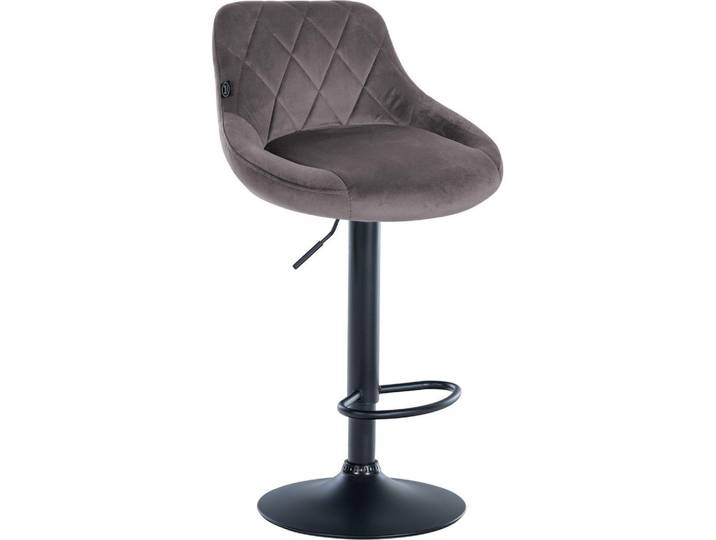 CLP Barhocker Stoff Grau, Metall, 46x83x49 cm, Esszimmer, Barmöbel, Barhocker