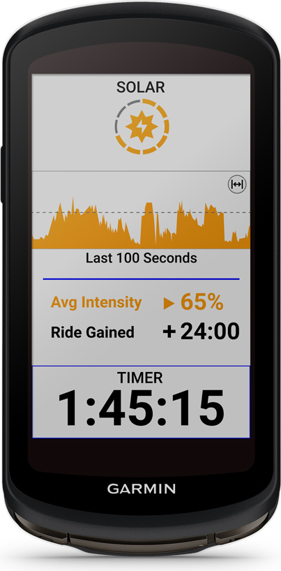 Garmin Edge 1040 Solar, 8,89 cm (3.5"), 282 x 470 Pixel, 64 GB, Solar, Lithium-Ion, 45 h, 59,3 mm