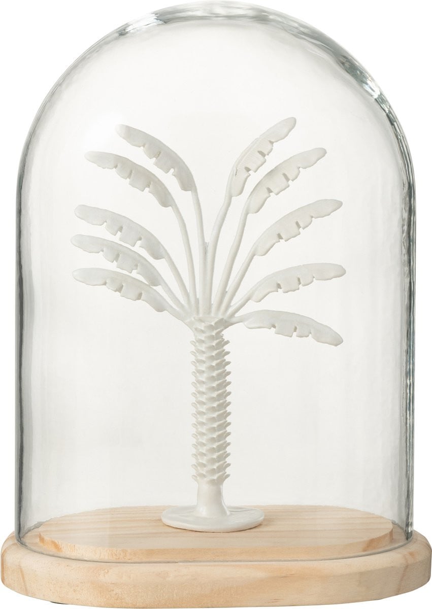 J-Line Decoratieve stolp Palmboom wit/naturel klein