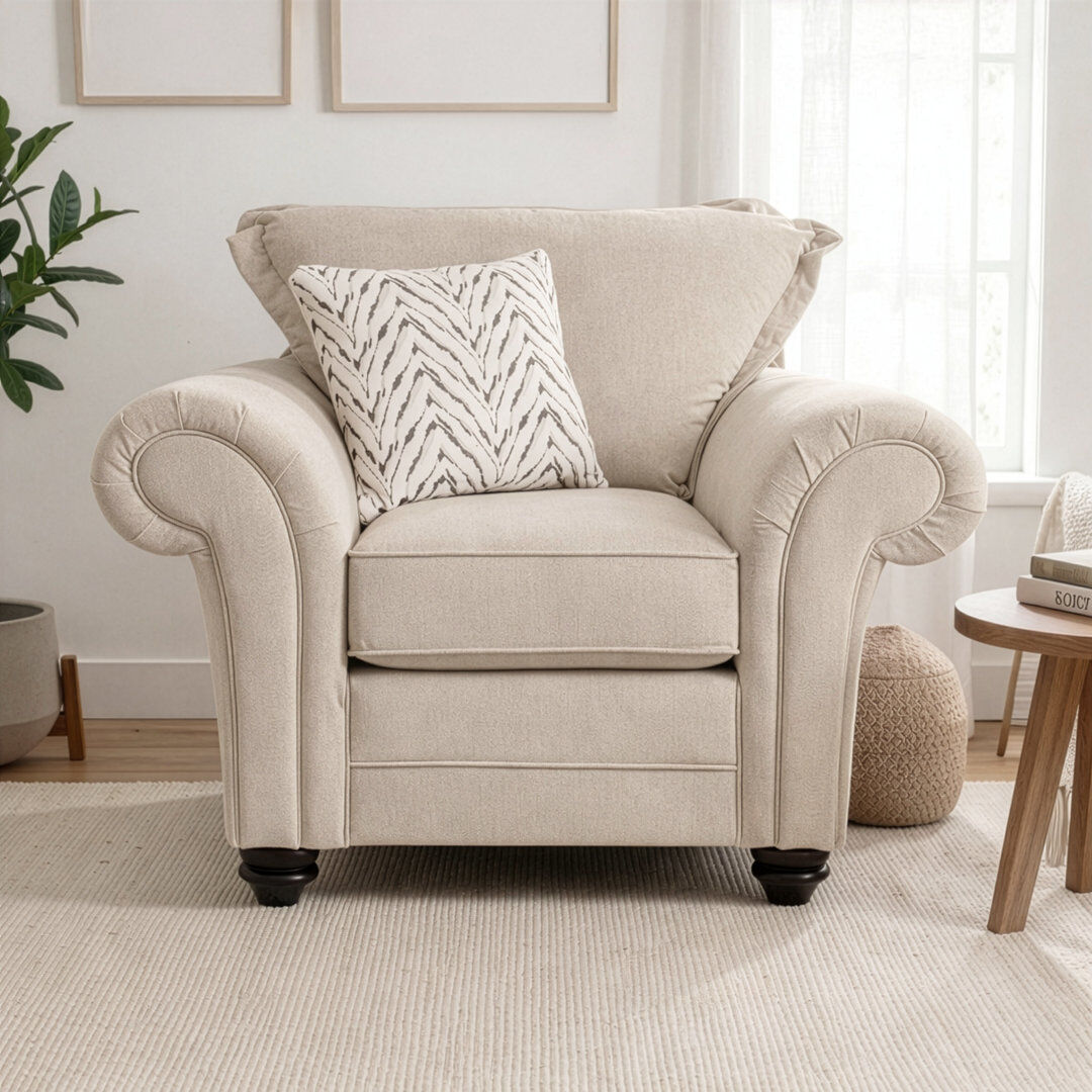 Latitude Run Dalton Textured Weave Armchair Silver 94cm H X 106cm W X 94cm D