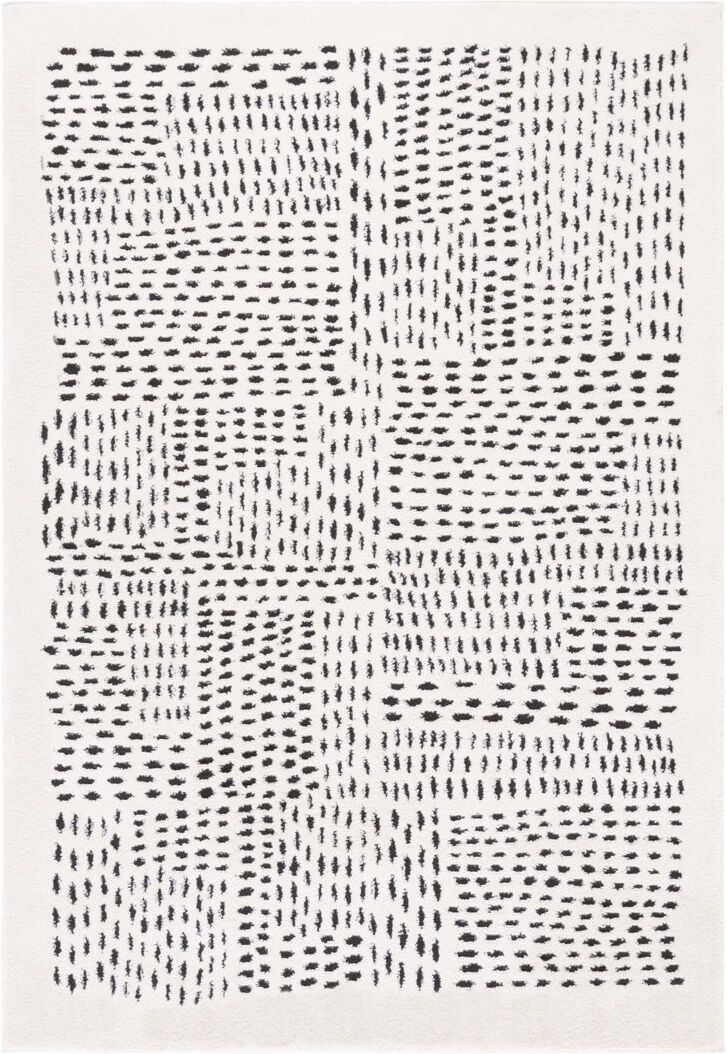 Ebern Designs Megnan Area Rug In Ivory & Black Ivory / Black Rectangle 122 x 183cm