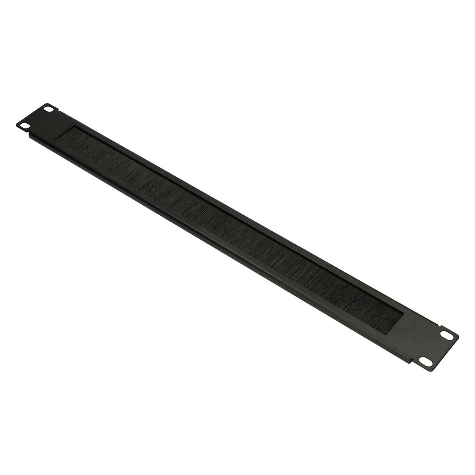 Extralink Cable organizer | 1U with brush, black (EX.9670)