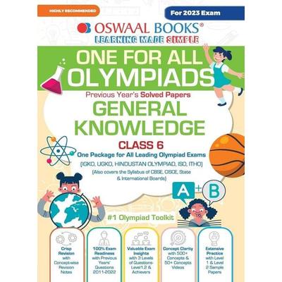 Oswaal One For All Olympiad Previous Years' Solved Papers, Class-6 General Knowledge Book (For 2023 Exam), Taschenbuch von Oswaal Editorial Board,