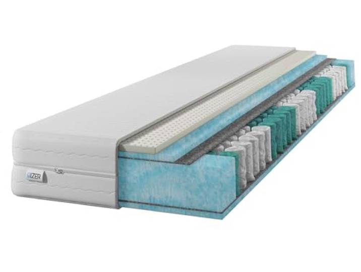 IZER Matratze 70x200 Taschenfederkern Gold Latex Aquaschaum H2 H3 23cm 7-Zonen weich mittelfest