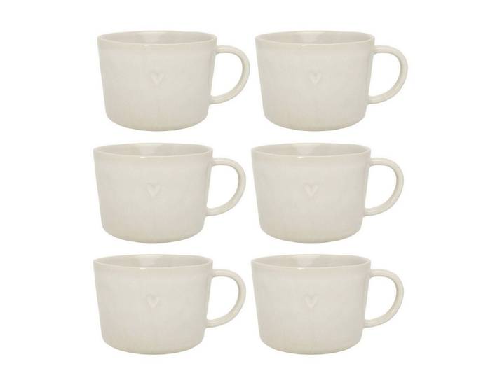 Bastion Collections Tasse Clear Heart, Stoneware, Spülmaschinengeeignet, Creme, Clear Heart, H: 7cm