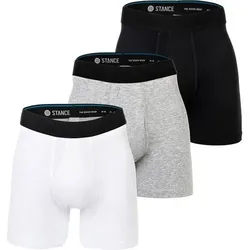 STANCE Herren Boxershorts, 3er Pack - Boxer Brief, Performance Boxershorts, Logobund, Größe L in Schwarz Schwarz