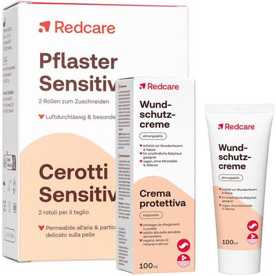 Redcare Pflaster Sensitiv & Wundschutzcreme 1 St Set