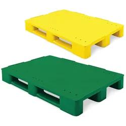 BRB 2 Kunststoffpaletten im Euromaß, LxBxH 1200x800x145 mm, geschlossen, bunt