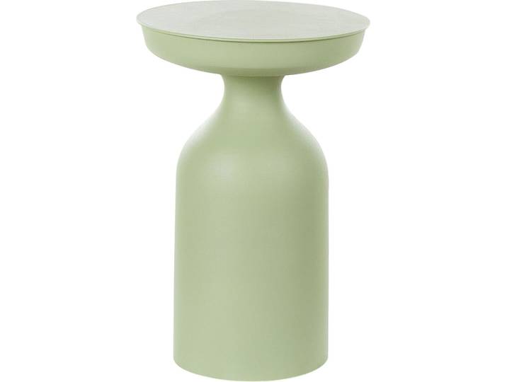 BELIANI Beistelltisch Hellgrün Metall Matt Hoch Rund ⌀ 33 cm T-Form Pilzform Flaschenform Konisch Modern Couchtisch für Pflanzen Wohnzimmer Ausstattung