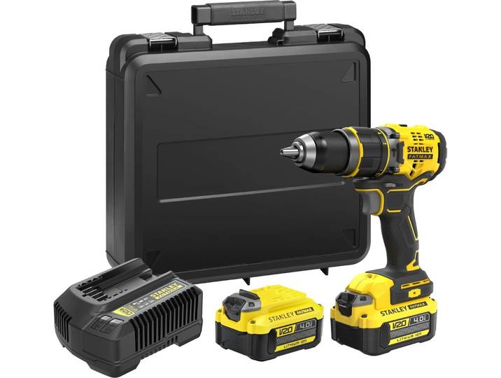 V20 Perceuse Visseuse à Percussion 80Nm Brushless - Lithium 18V - 2 Batteries 4Ah STANLEY FATMAX - SFMCD721M2K-QW