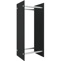 vidaXL Brennholzregal Schwarz 40x35x100 cm Hartglas