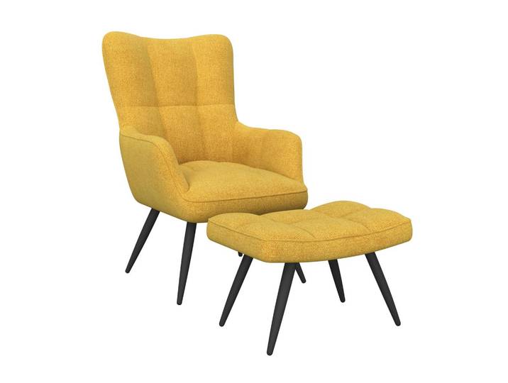 Ohrensessel Hanoi Webstoff gelb, B: 71 cm