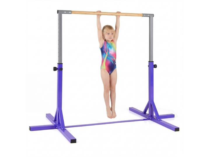 Turnstang Horizontale Turnstang In Hoogte Verstelbaar tot 12 Standen met een Metalen Frame en Antislipvoet Paars