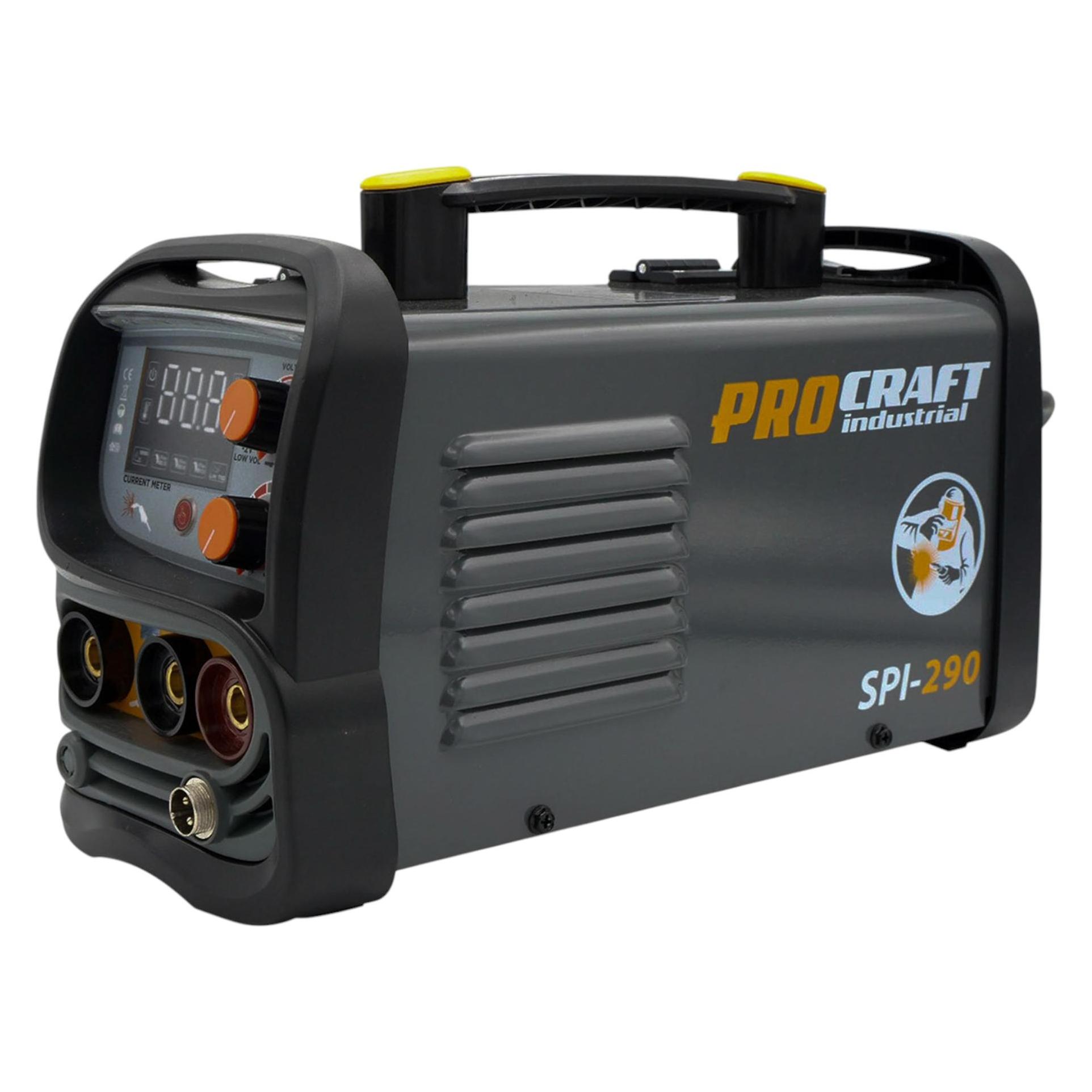 Procraft SPI-290 Kombi Inverter Schweissgerät 3,8 kW Co Flux MMA TIG Lift + Fülldraht + Schweisshelm (Inverterschweissgerät) (SPI-290)